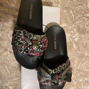 Steve Madden floral Silky Slides